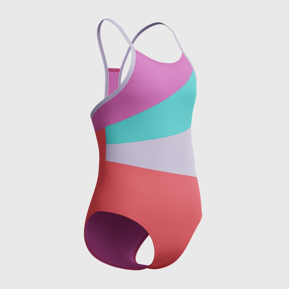 Girl's Radiating Splice One Piece Orange