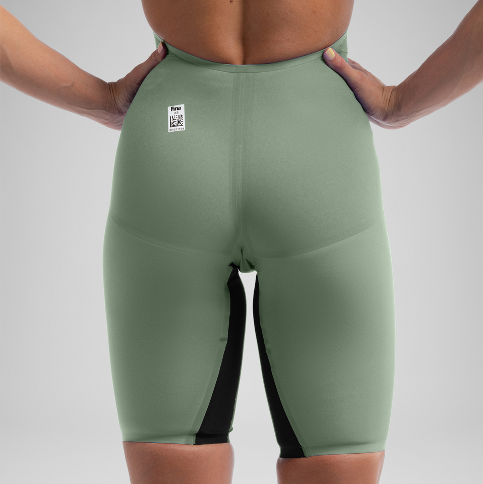 Women's Fastskin LZR Valor 2.0 Country Green Openback Kneeskin