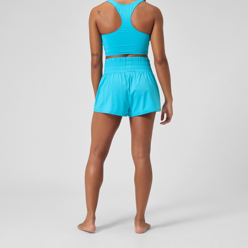 Women's Regan Collection Solid Logo High Waist Short Blue