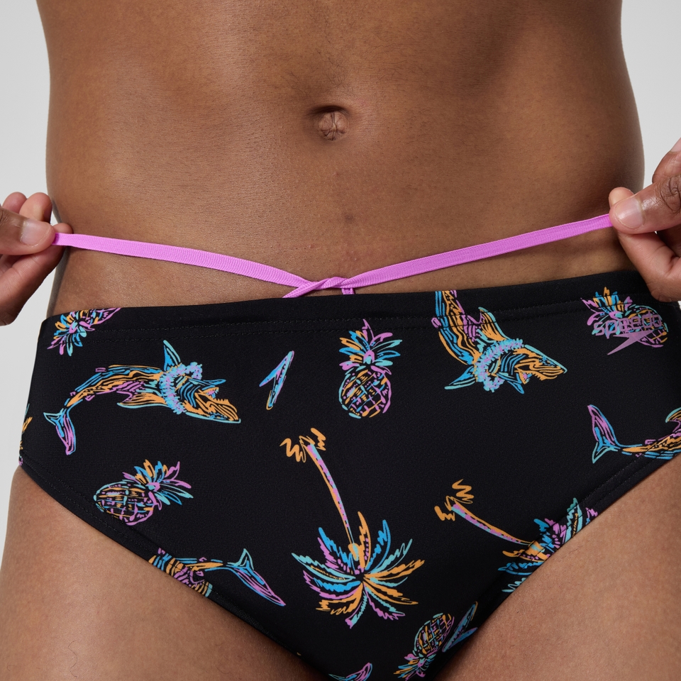 Caleçon boxeur ajusté boxeur ajusté à motif imprimé pour hommes, noir