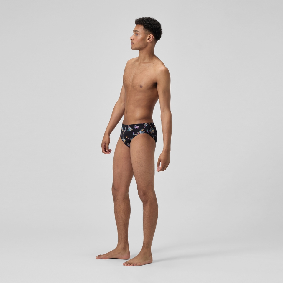 Caleçon boxeur ajusté boxeur ajusté à motif imprimé pour hommes, noir