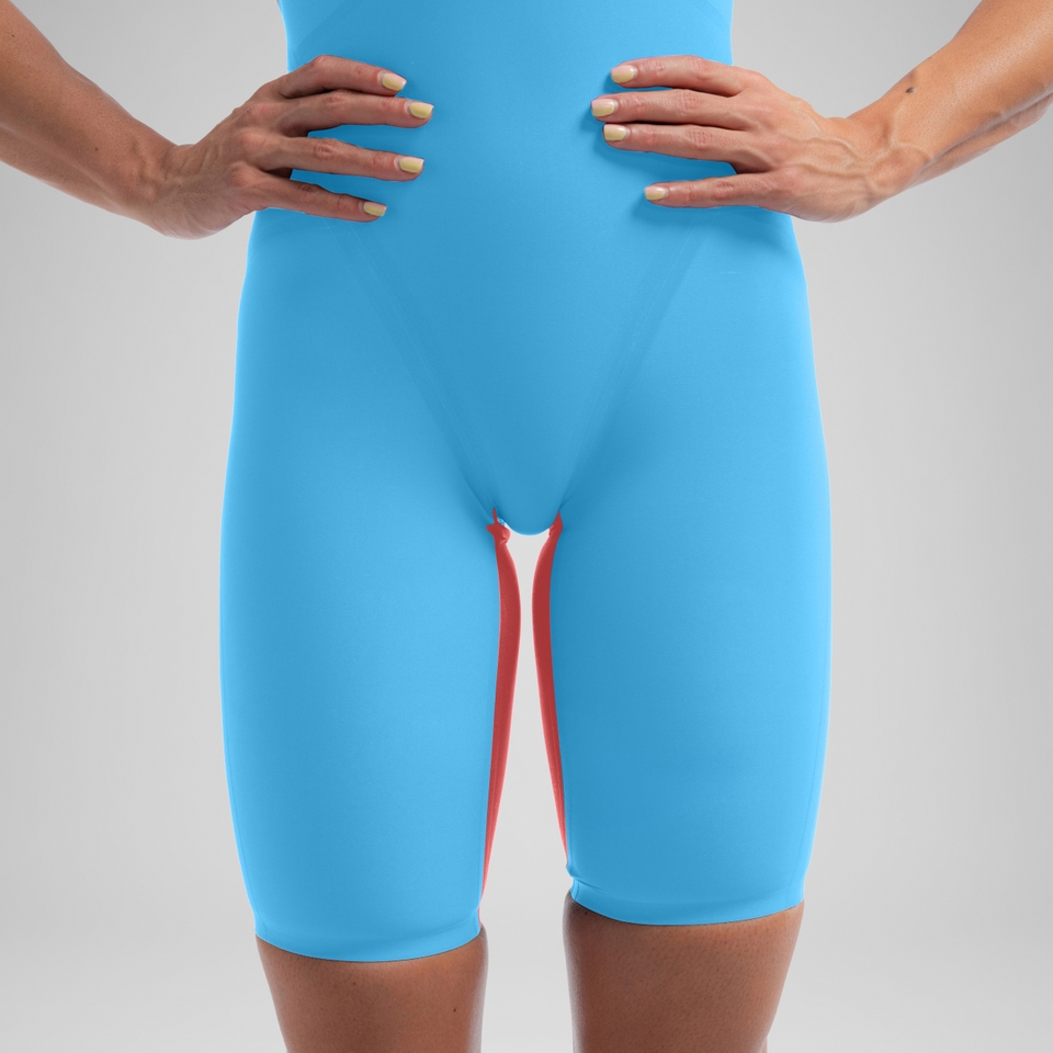 Women's Fastskin LZR Pure Valor 2.0 Openback Kneeskin Blue/Red