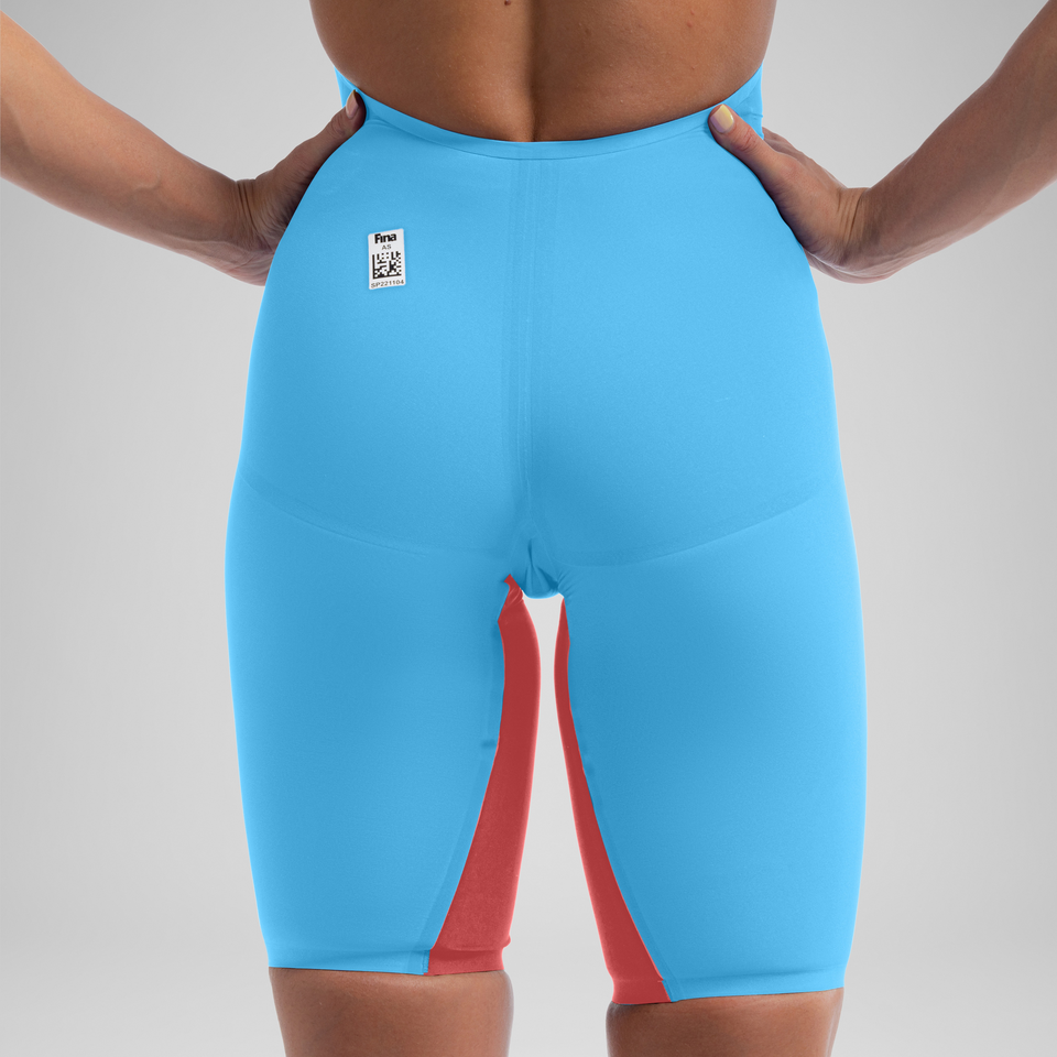 Genouillère Fastskin LZR Pure Valor 2.0 Openback pour femmes, bleu/rouge