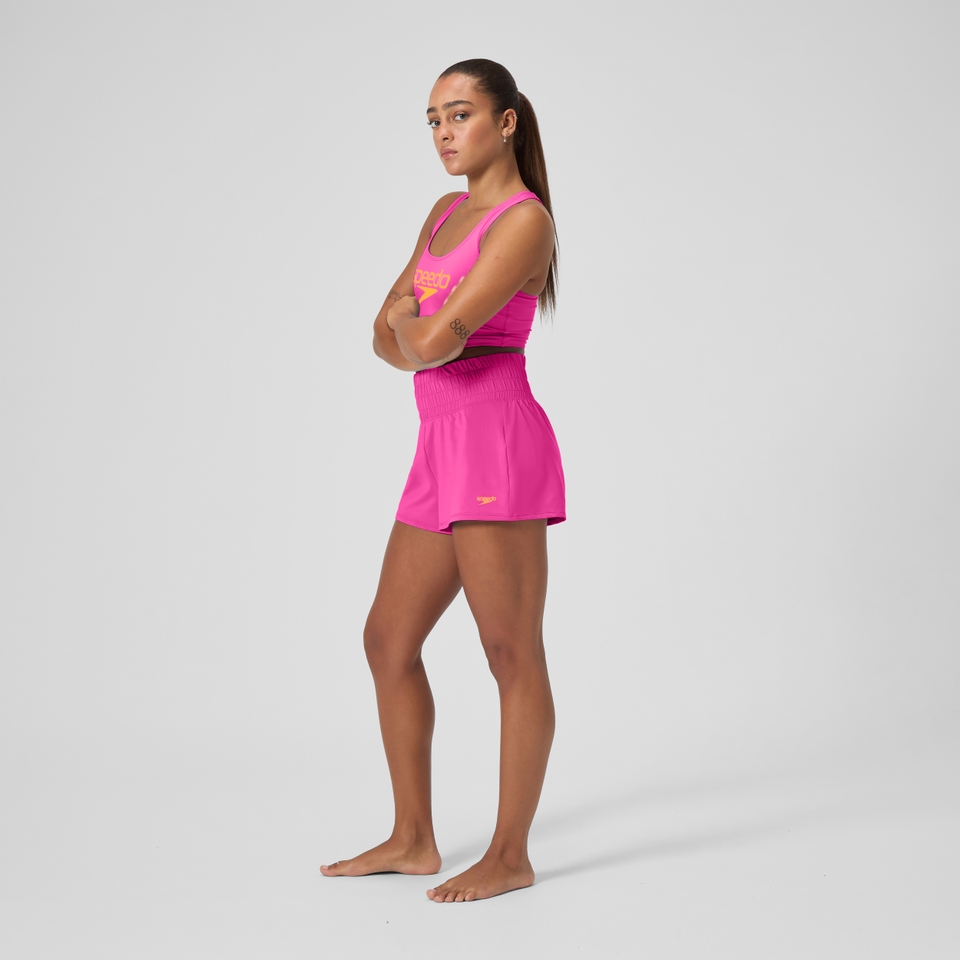 Women's Regan Collection Solid Logo High Waist Short Pink