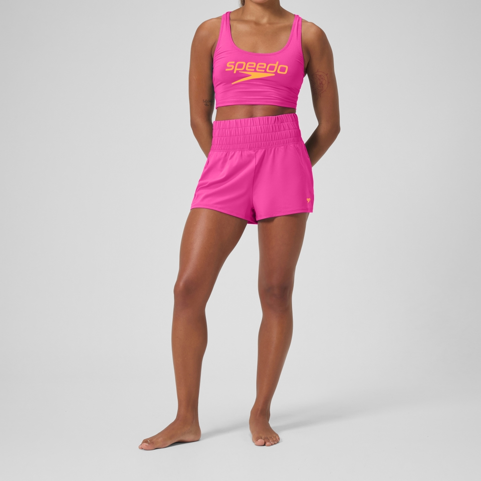 Women's Regan Collection Solid Logo High Waist Short Pink
