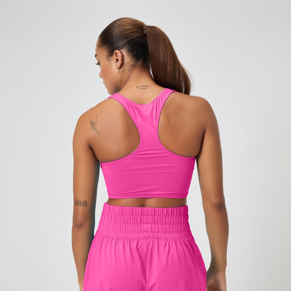 Women's Regan Collection Solid Logo Crop Top Pink