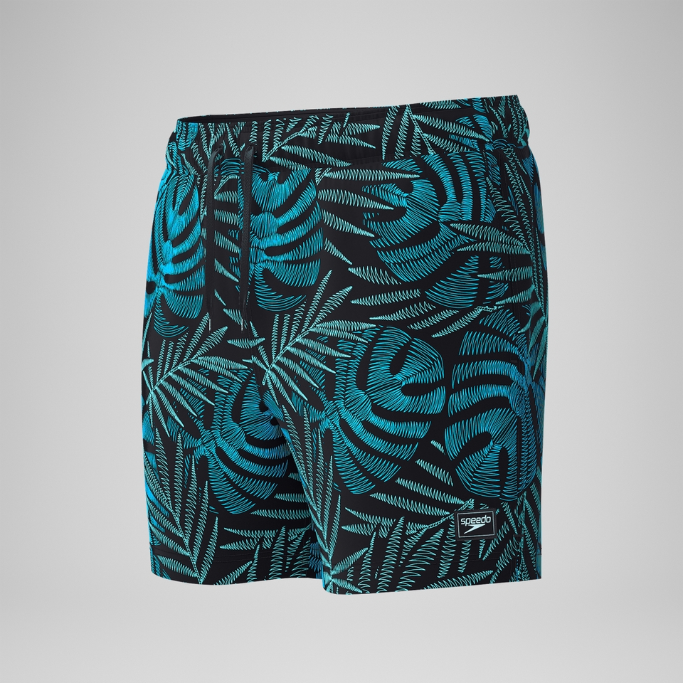 Men's Print Redondo Edge 16"  Volley Swim Trunks Black