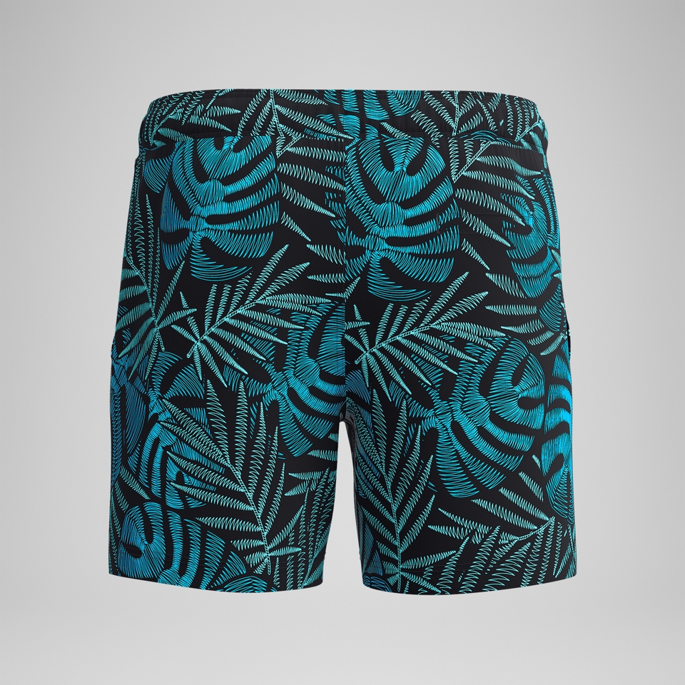 Men's Print Redondo Edge 16"  Volley Swim Trunks Black
