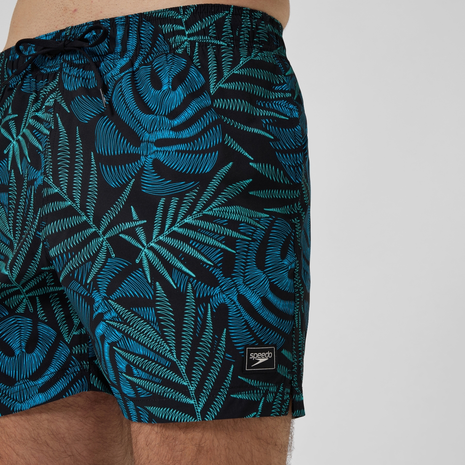 Men's Print Redondo Edge 16"  Volley Swim Trunks Black