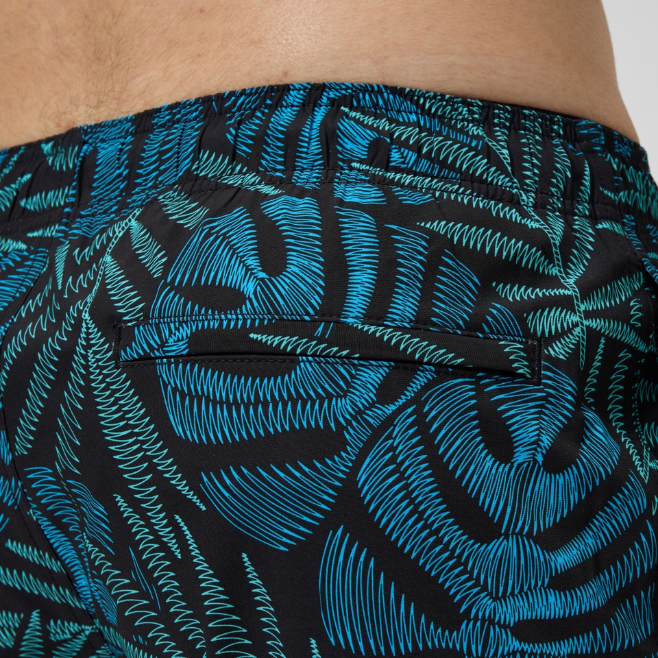 Men's Print Redondo Edge 16"  Volley Swim Trunks Black