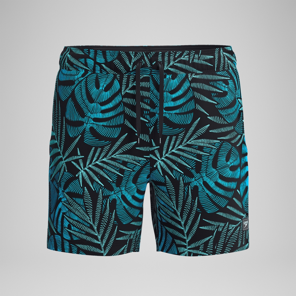 Men's Print Redondo Edge 16"  Volley Swim Trunks Black