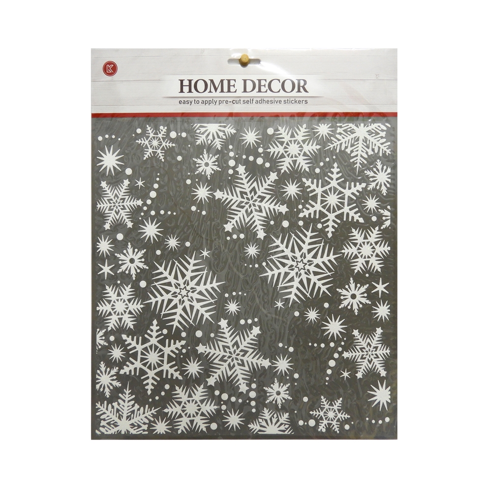 Glitter Snowflakes Window Stickers Christmas Decorations - Assorted Designs