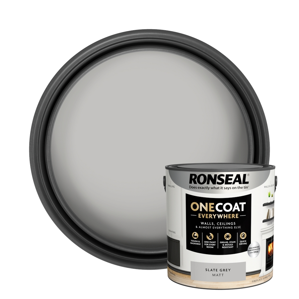 Ronseal One Coat Everywhere Multi Surface Matt Paint Slate Grey - 2.5L