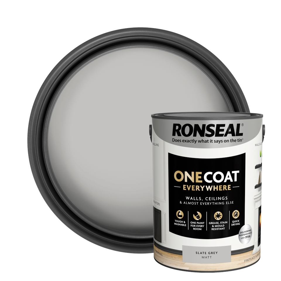 Ronseal One Coat Everywhere Multi Surface Matt Paint Slate Grey - 5L