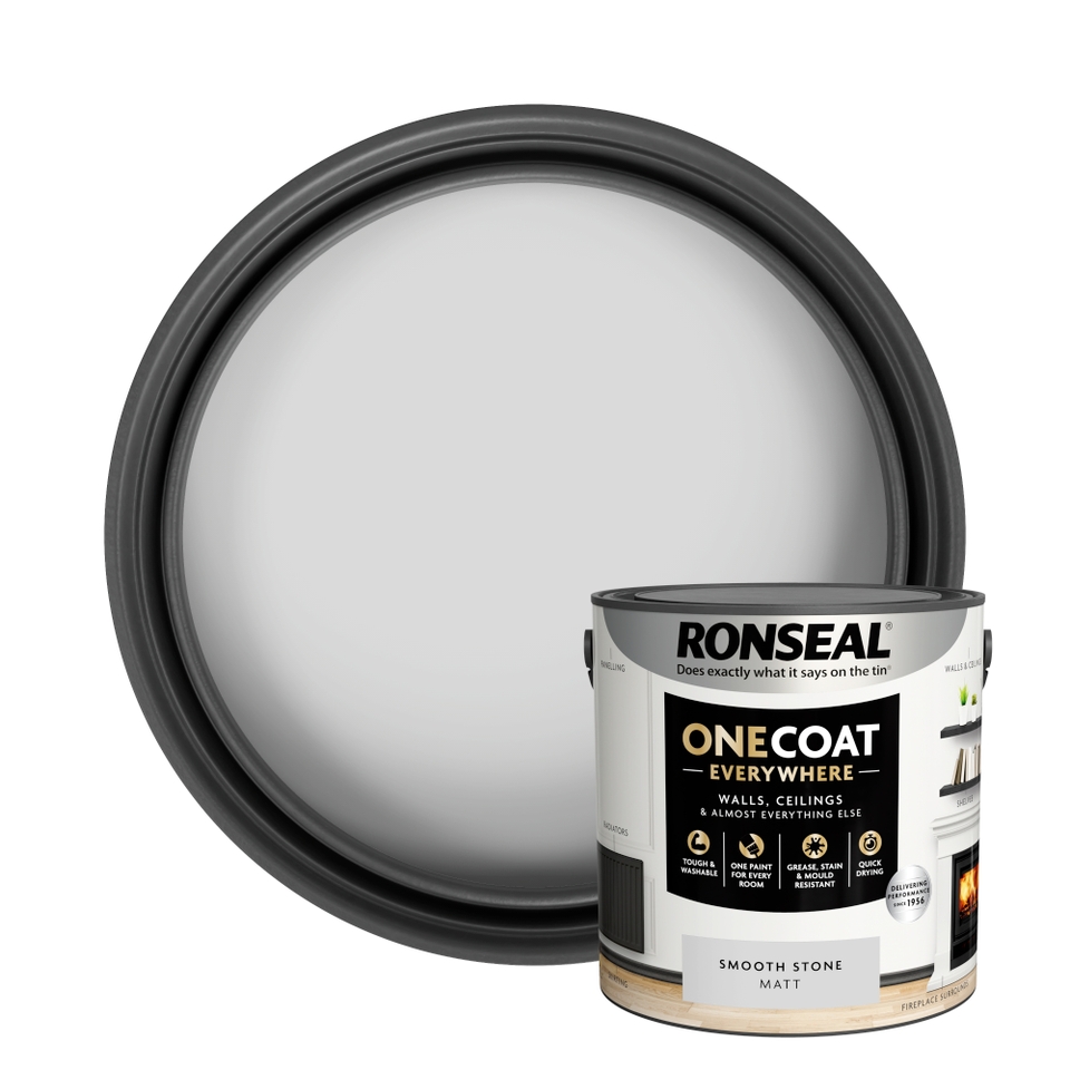 Ronseal One Coat Everywhere Multi Surface Matt Paint Smooth Stone - 2.5L