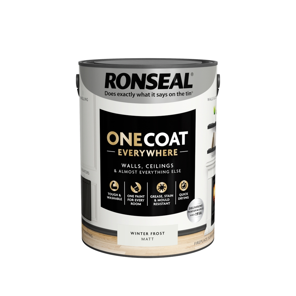 Ronseal One Coat Everywhere Multi Surface Matt Paint Winter Frost - 5L