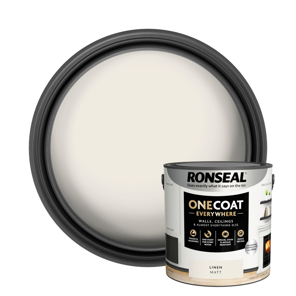 Ronseal One Coat Everywhere Multi Surface Matt Paint Linen - 2.5L