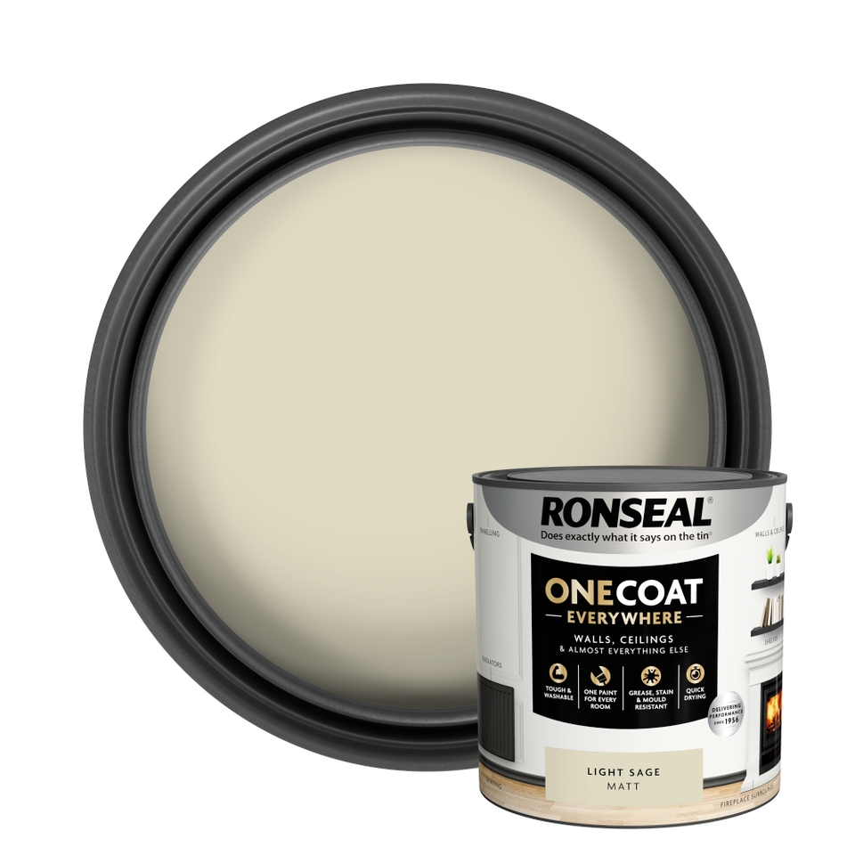 Ronseal One Coat Everywhere Multi Surface Matt Paint Light Sage - 2.5L
