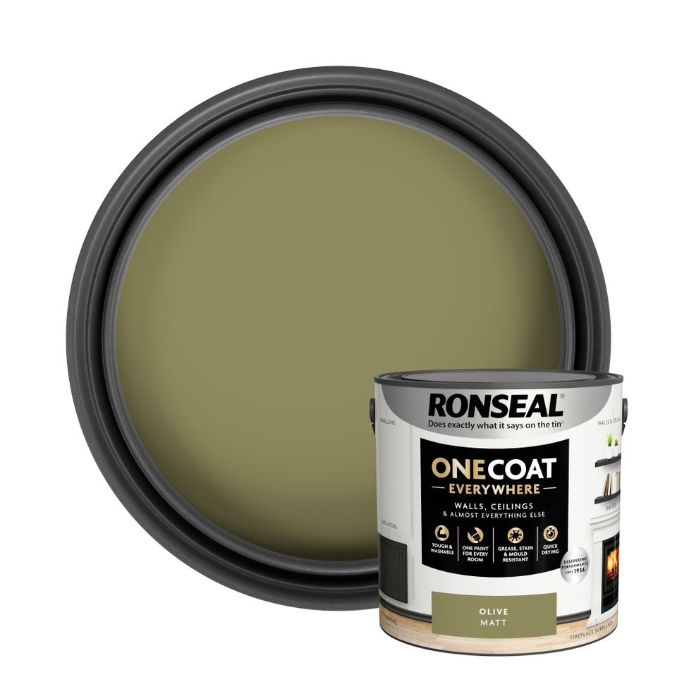Ronseal One Coat Everywhere Multi Surface Matt Paint Olive - 2.5L
