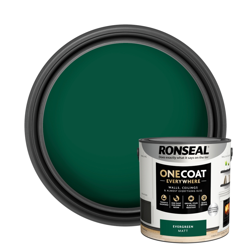 Ronseal One Coat Everywhere Multi Surface Matt Paint Evergreen - 2.5L