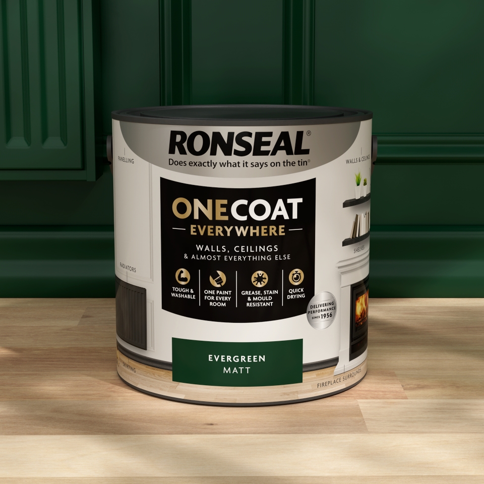 Ronseal One Coat Everywhere Multi Surface Matt Paint Evergreen 2.5L Homebase