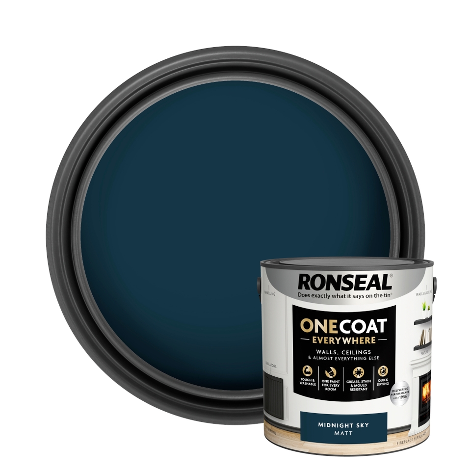 Ronseal One Coat Everywhere Multi Surface Matt Paint Midnight Sky - 2.5L