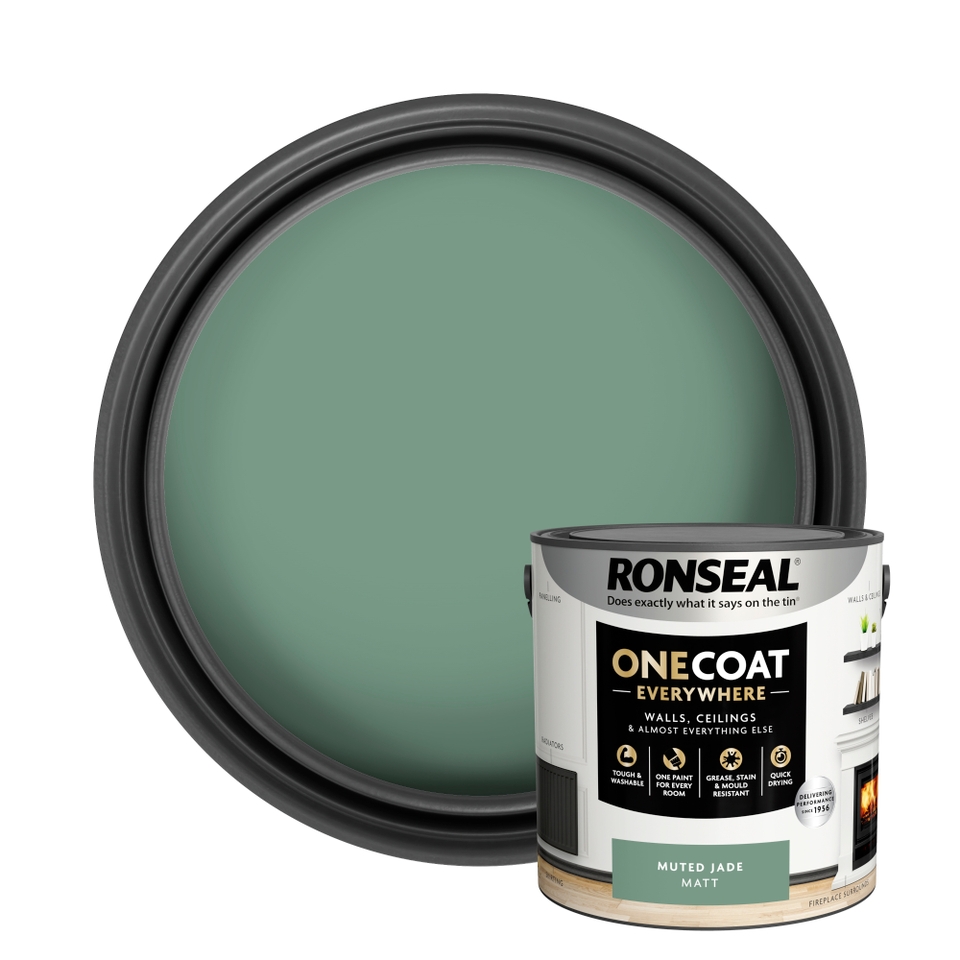 Ronseal One Coat Everywhere Multi Surface Matt Paint Muted Jade 2.5L Homebase