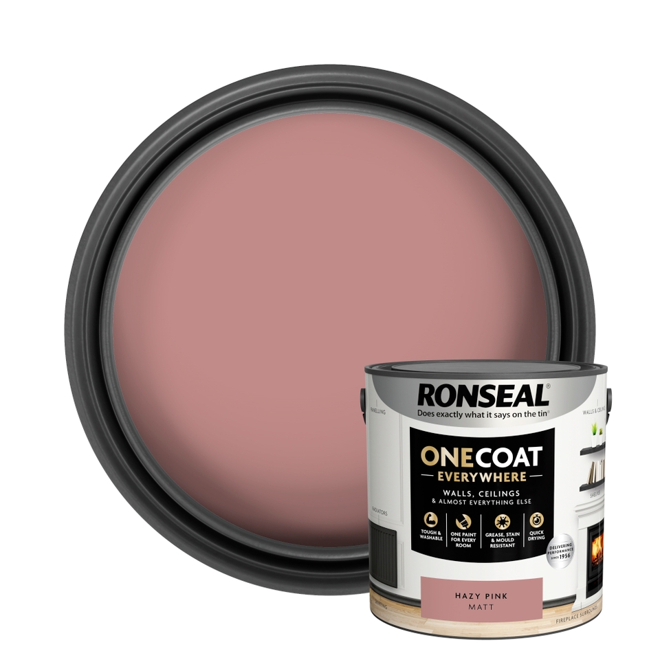 Ronseal One Coat Everywhere Multi Surface Matt Paint Hazy Pink - 2.5L
