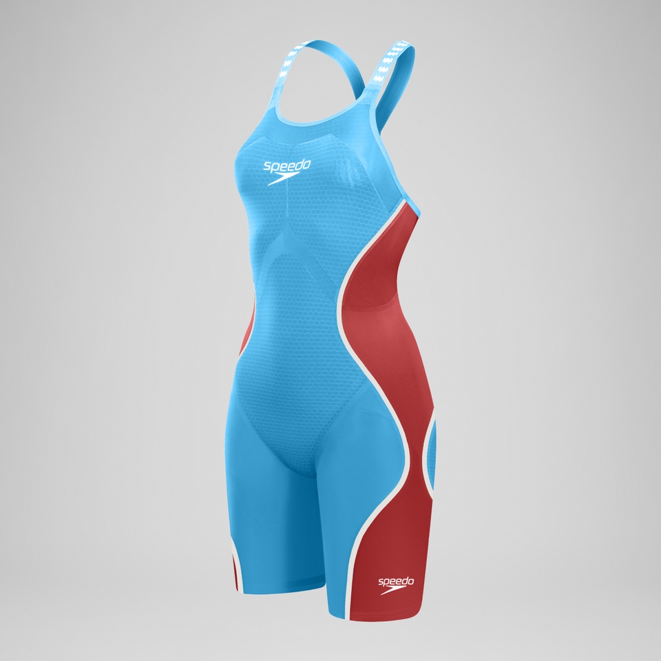 Combinaison partielle à dos fermé - Fastskin LZR Pure Intent 2.0 pour Femmes Bleu/Rouge