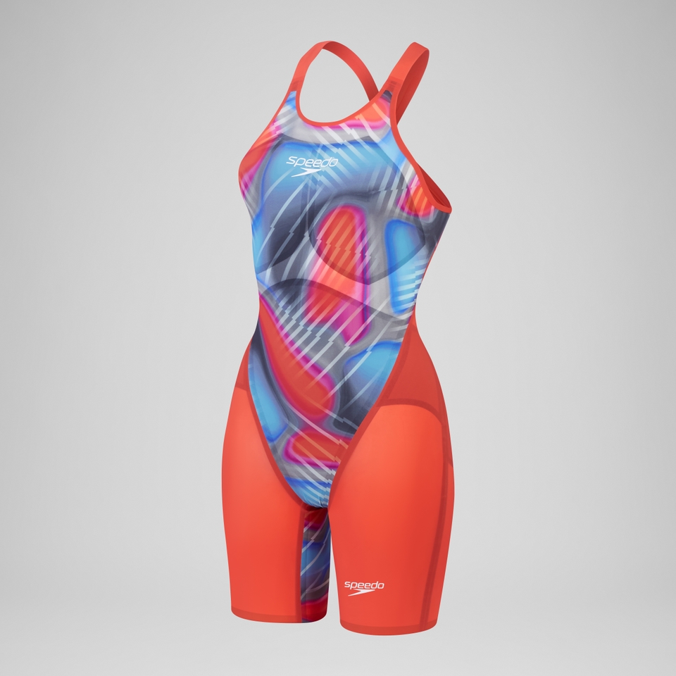 Women's Fastskin LZR Pure Valor 2.0 Openback Kneeskin Red/Blue