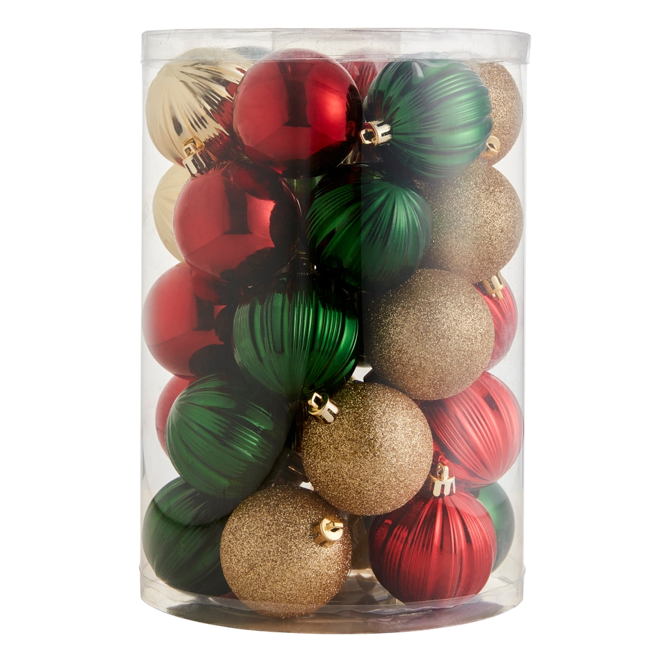 Christmas Ritual Shatterproof Christmas Bauble Decorations - Pack of 30