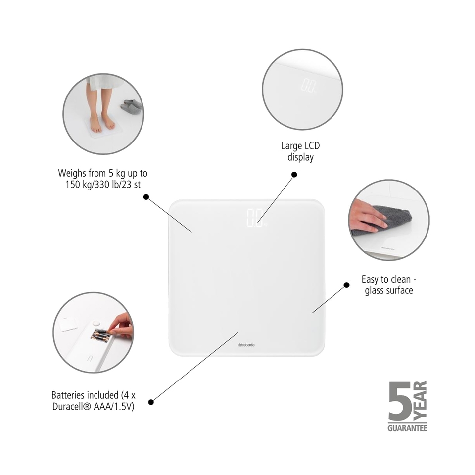 Brabantia ReNew Digital Bathroom Scales White Homebase