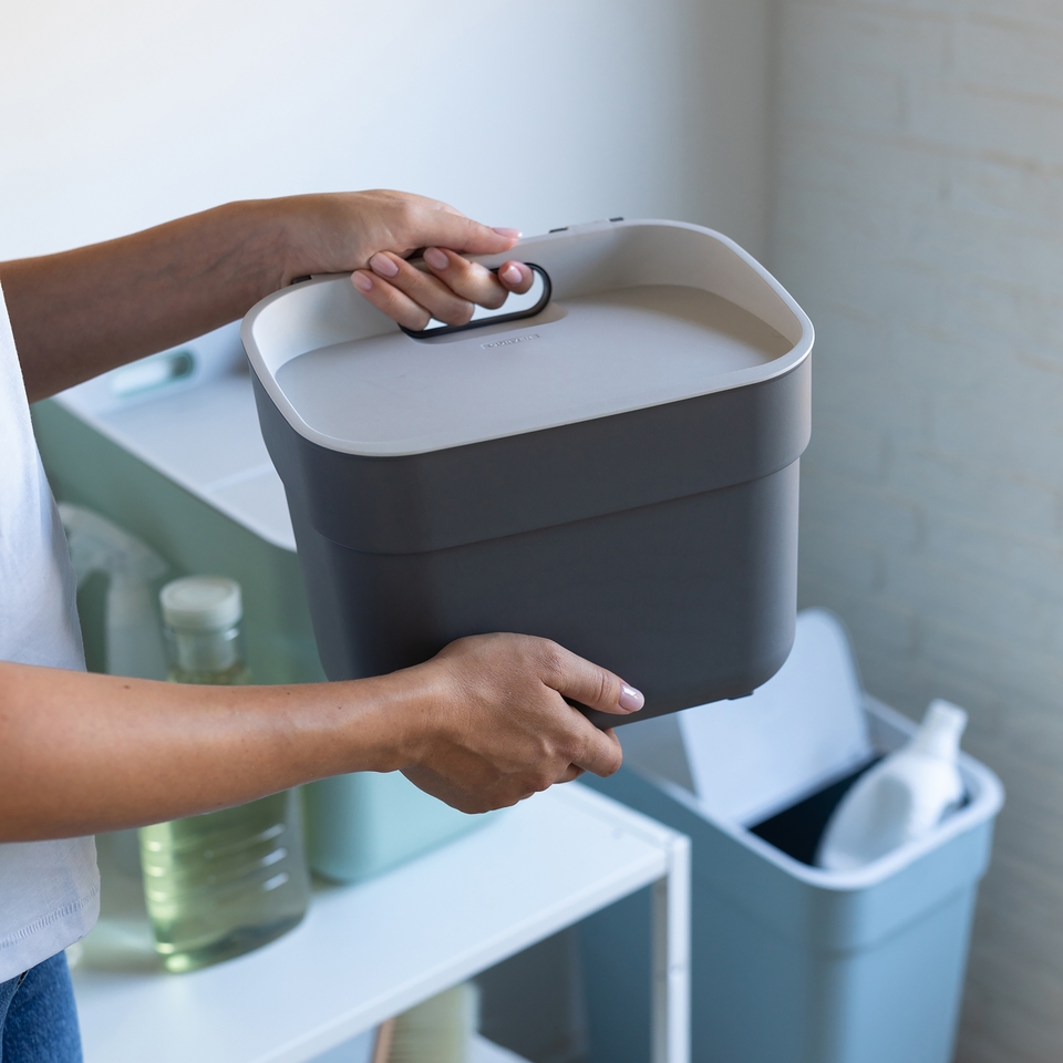 Curver Ready to Collect 5L Recycling Caddy Bin Dark Grey Homebase