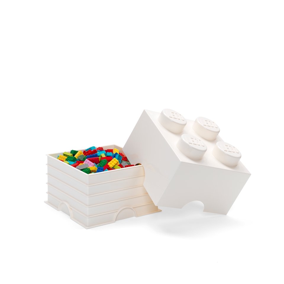 LEGO 4-Stud Storage Brick - White