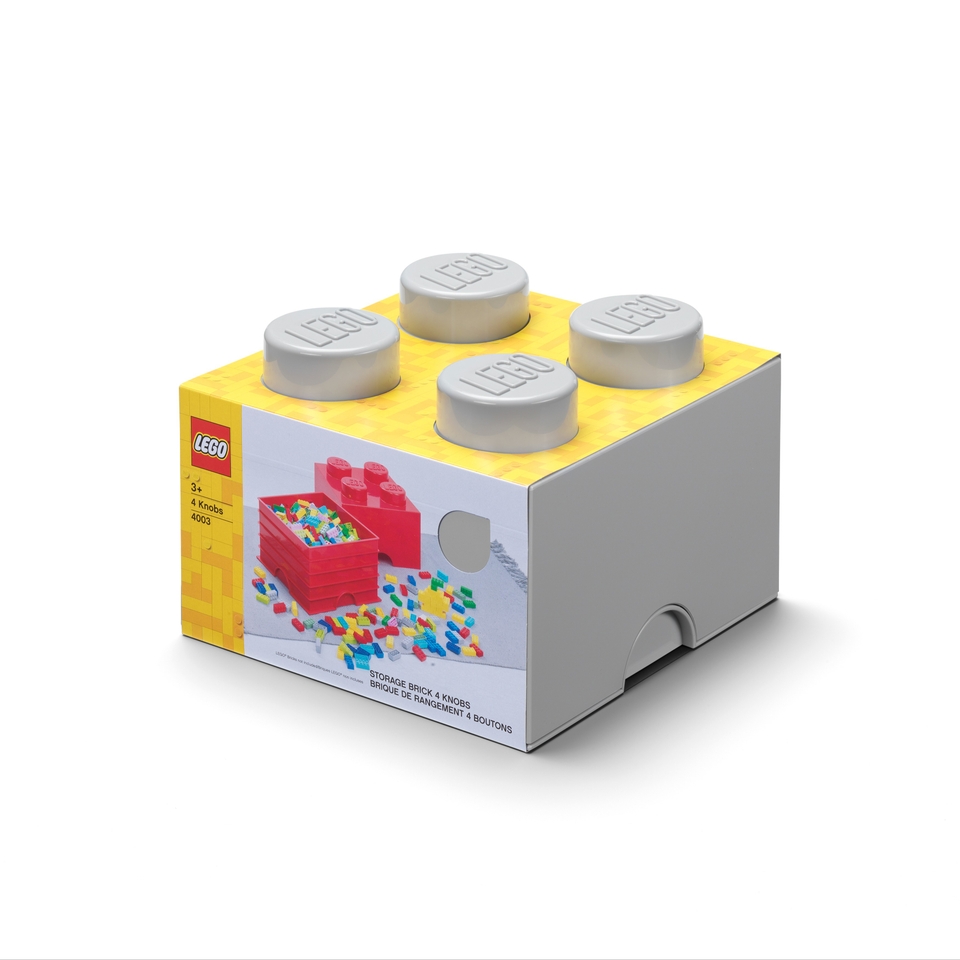 LEGO 4 Stud Storage Brick Grey