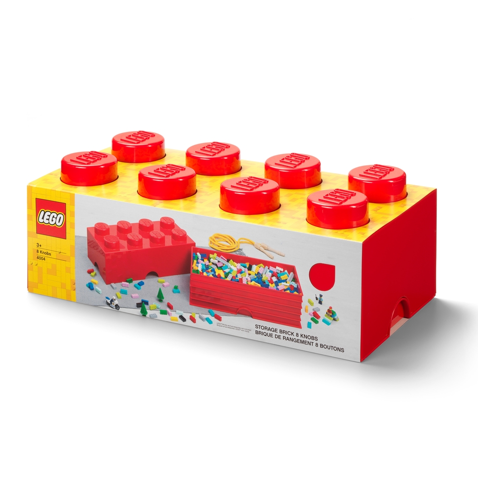 LEGO 8 Stud Storage Brick Red Homebase