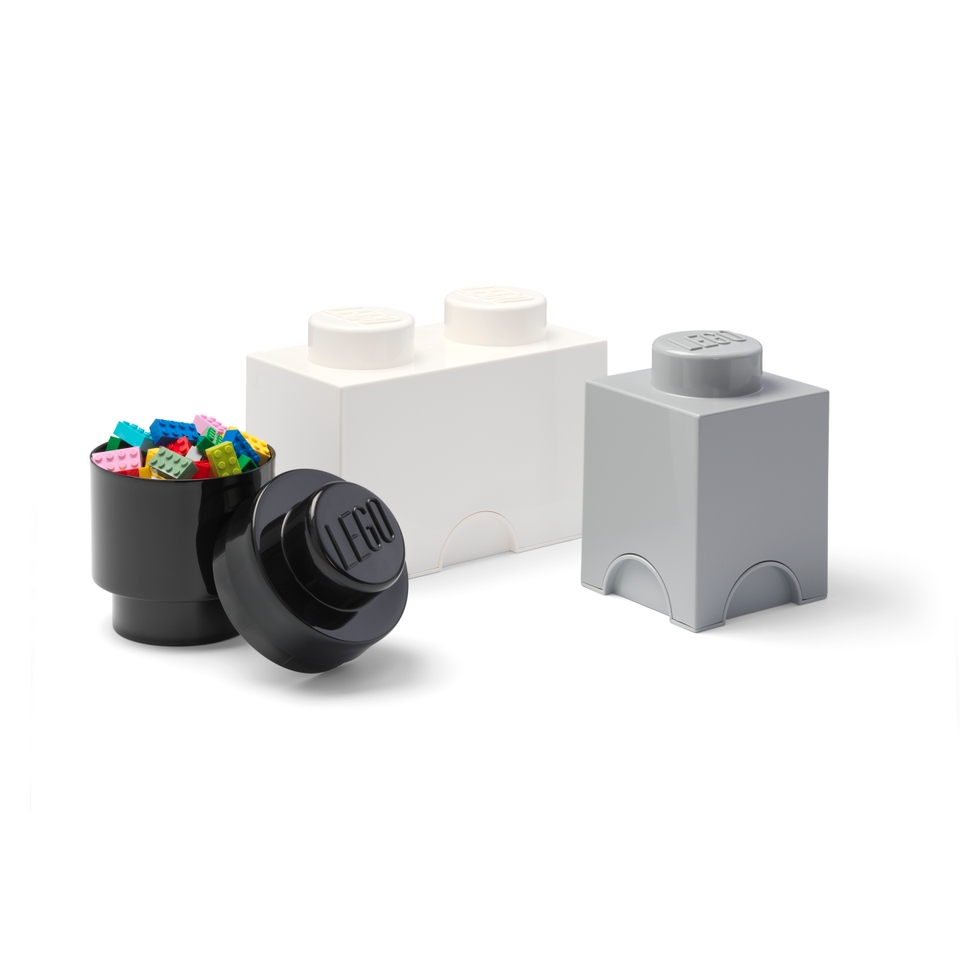 LEGO Multi Pack 3 Piece Storage Boxes Greys Homebase