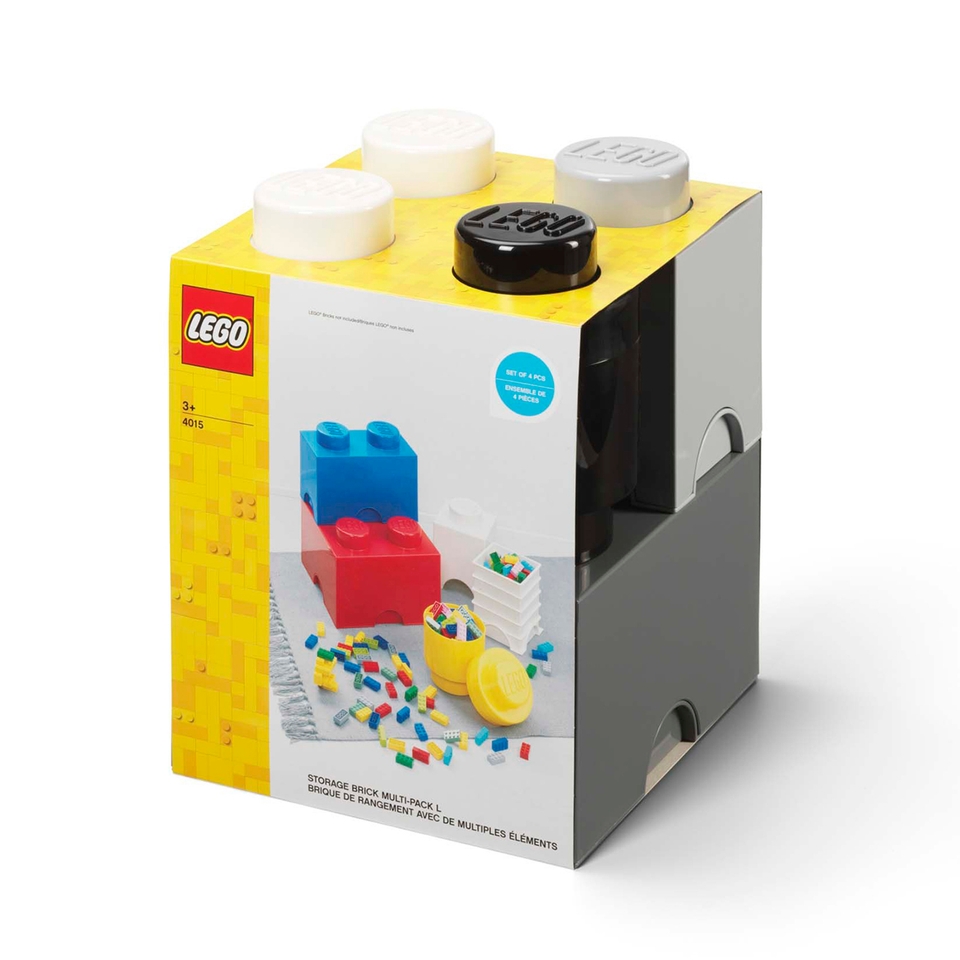 LEGO Multi-Pack 4 Piece Storage Boxes - Greys