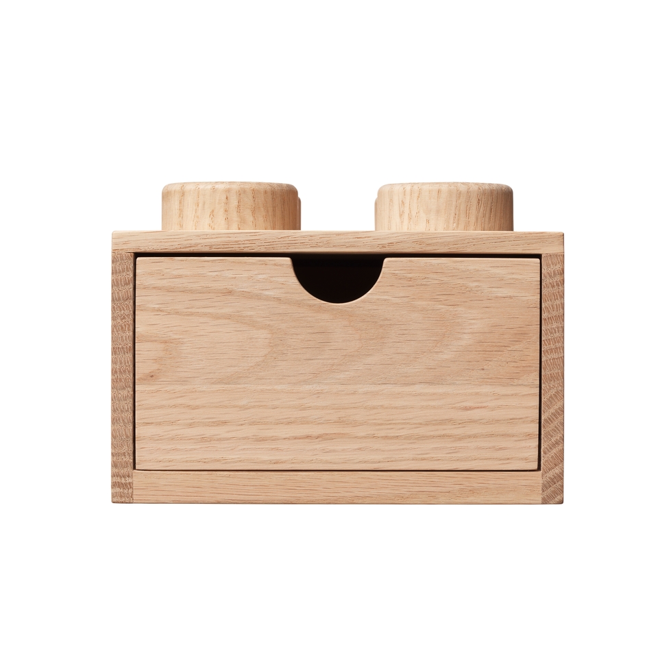 LEGO Wooden 4-Stud Desk Drawer - Soap Oak