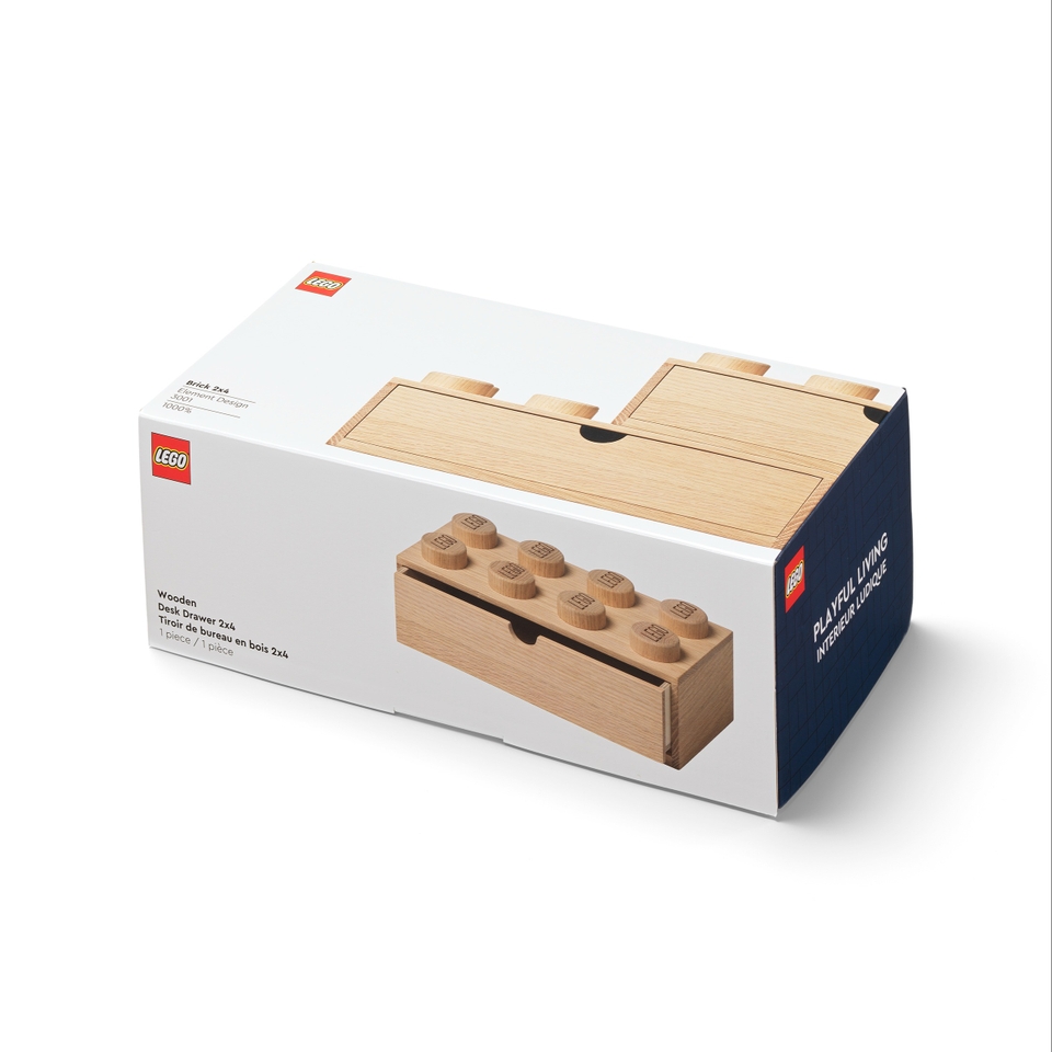 LEGO Wooden 8-Stud Desk Drawer - Soap Oak