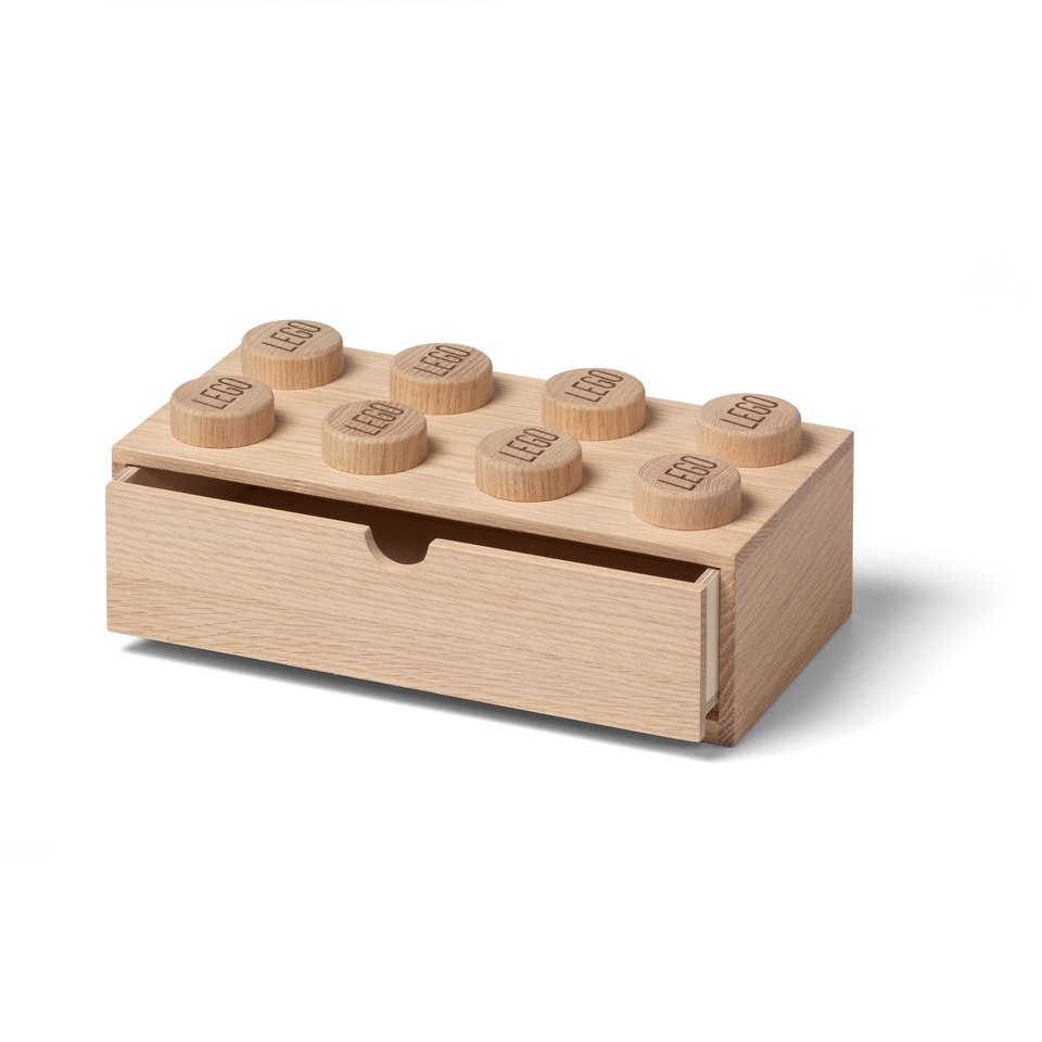 LEGO Wooden 8-Stud Desk Drawer - Soap Oak