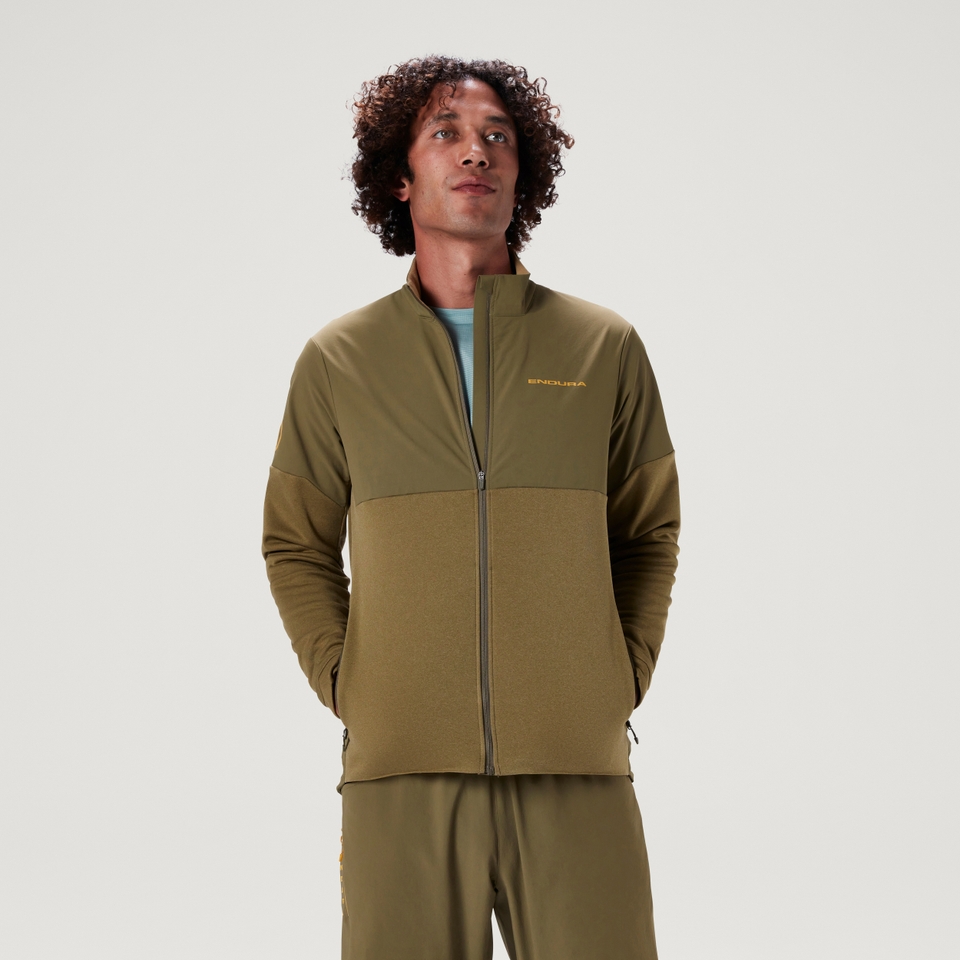SingleTrack-Thermojacke für Herren - Tweedgrün