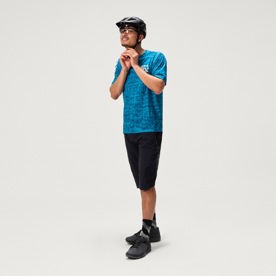 Men's Ltd Grid Print S/S Tee - Atlantic
