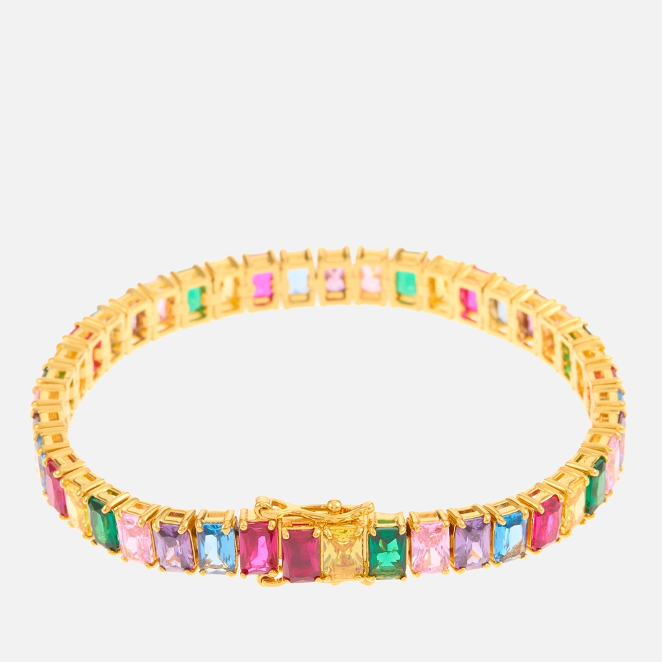 Kate Spade New York Rainbow Joy-Baguette Gold-Plated Tennis Bracelet