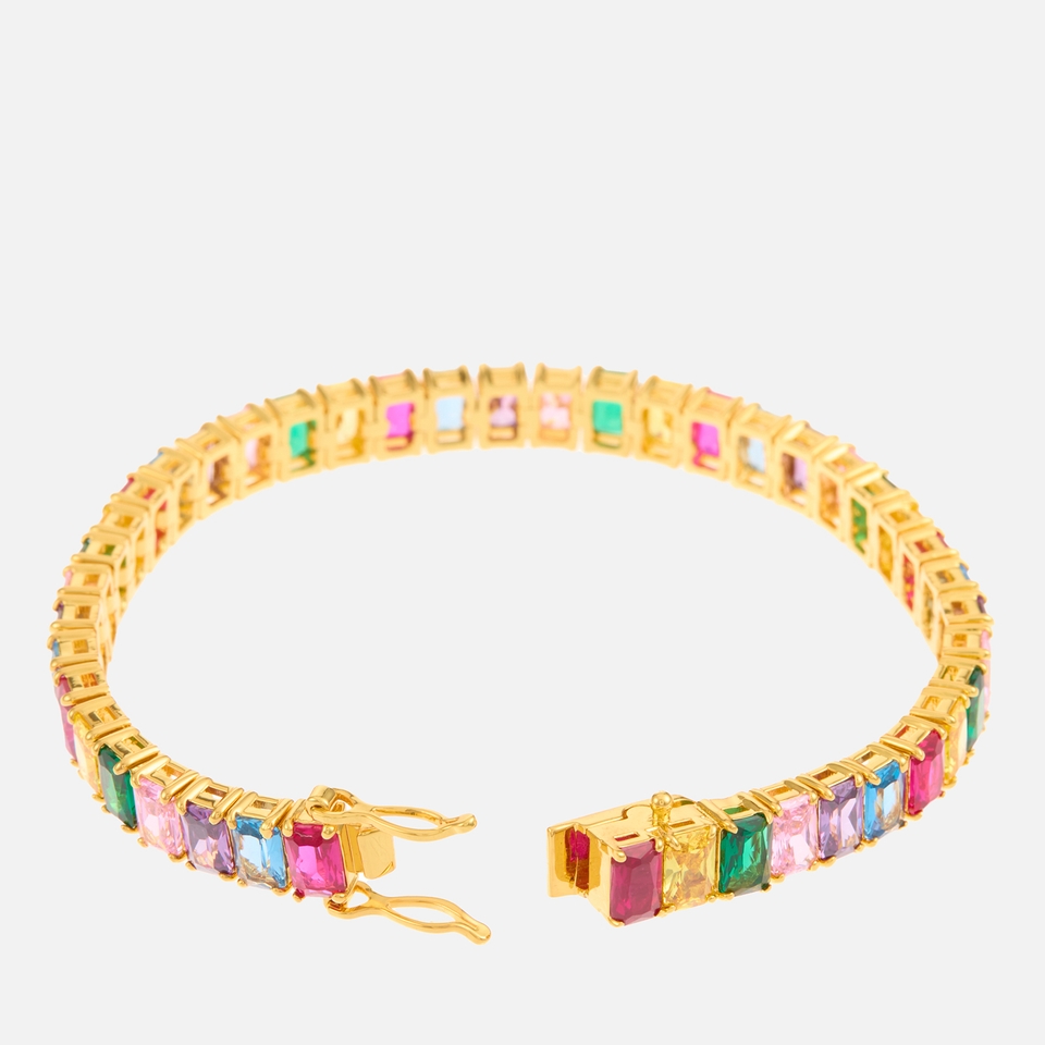 Kate Spade New York Rainbow Joy-Baguette Gold-Plated Tennis Bracelet