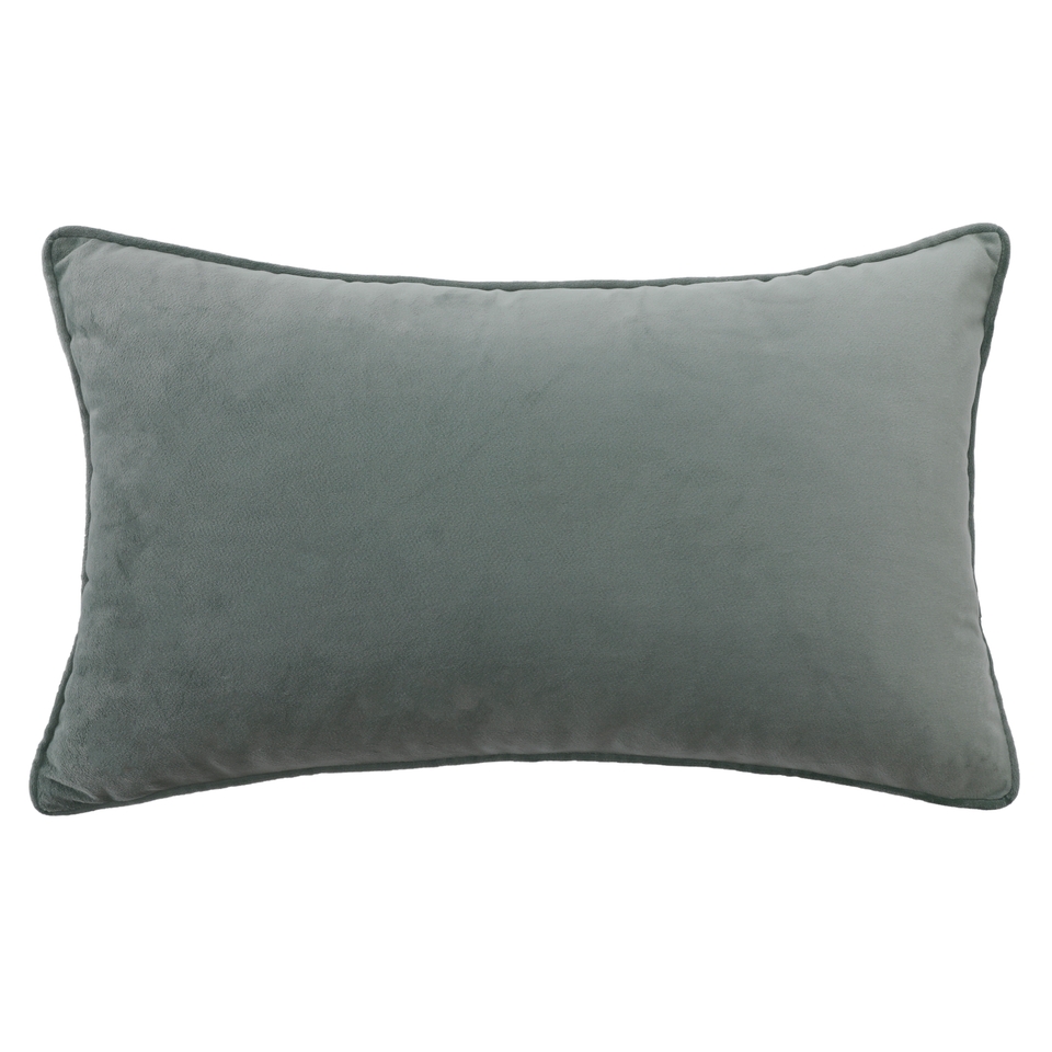 Velvet Bolster Cushion Sage 30x50cm