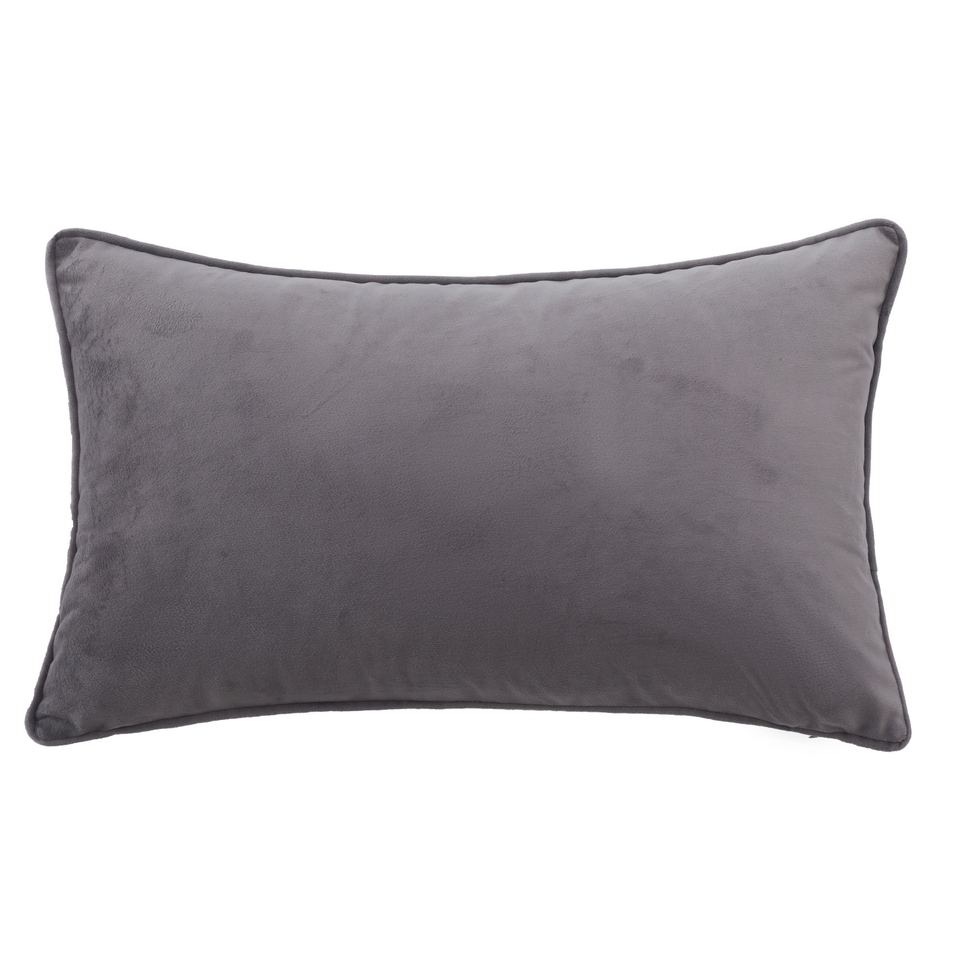 Grey velvet bolster cushion cheap