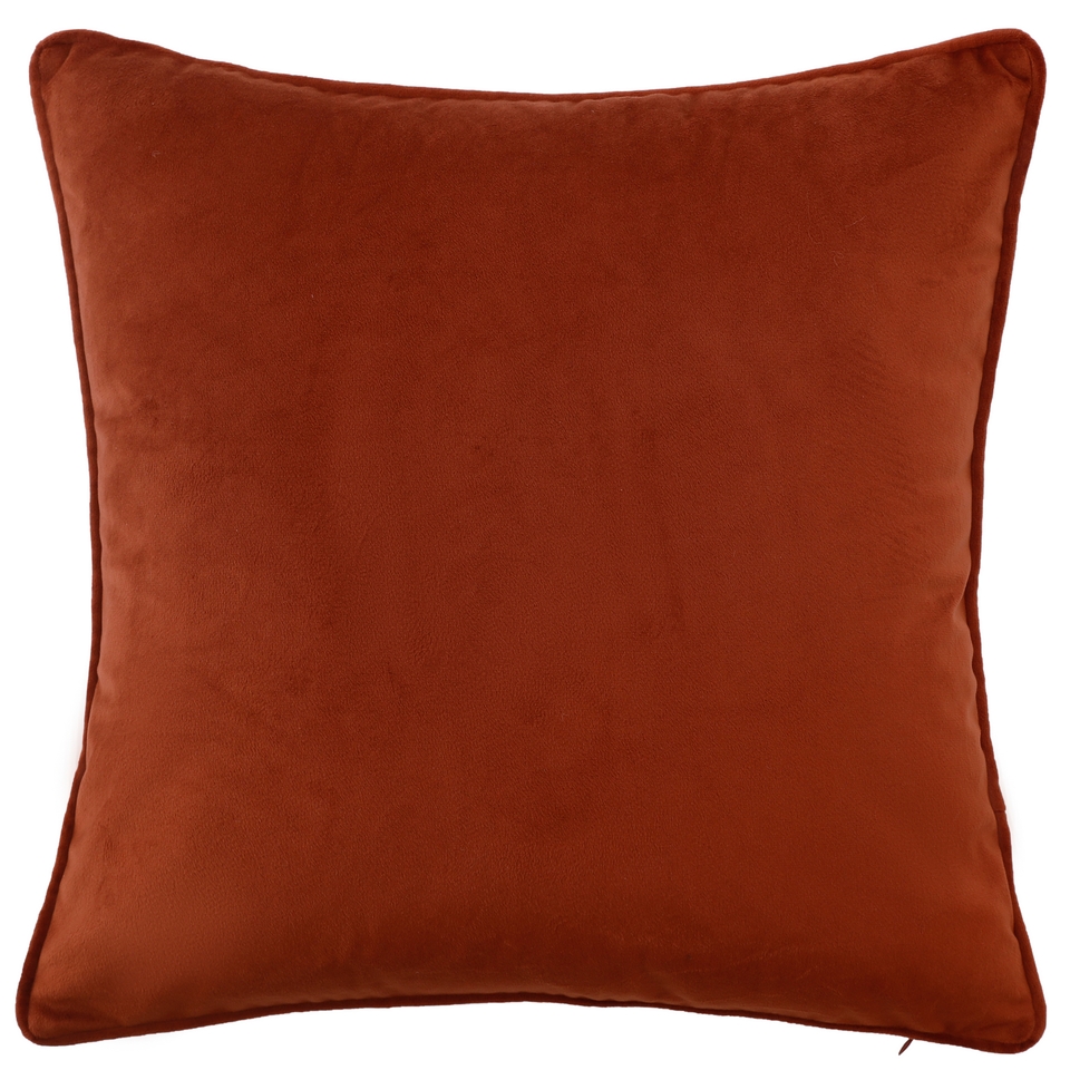 Plain Velvet Cushion Rust 43x43cm