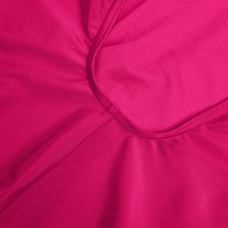 Damen Badeanzug mit Logo und tiefem Rücken Lila