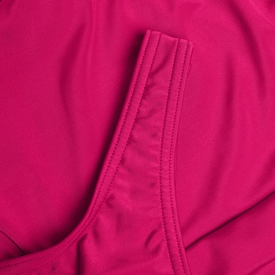 Damen Badeanzug mit Logo und tiefem Rücken Lila